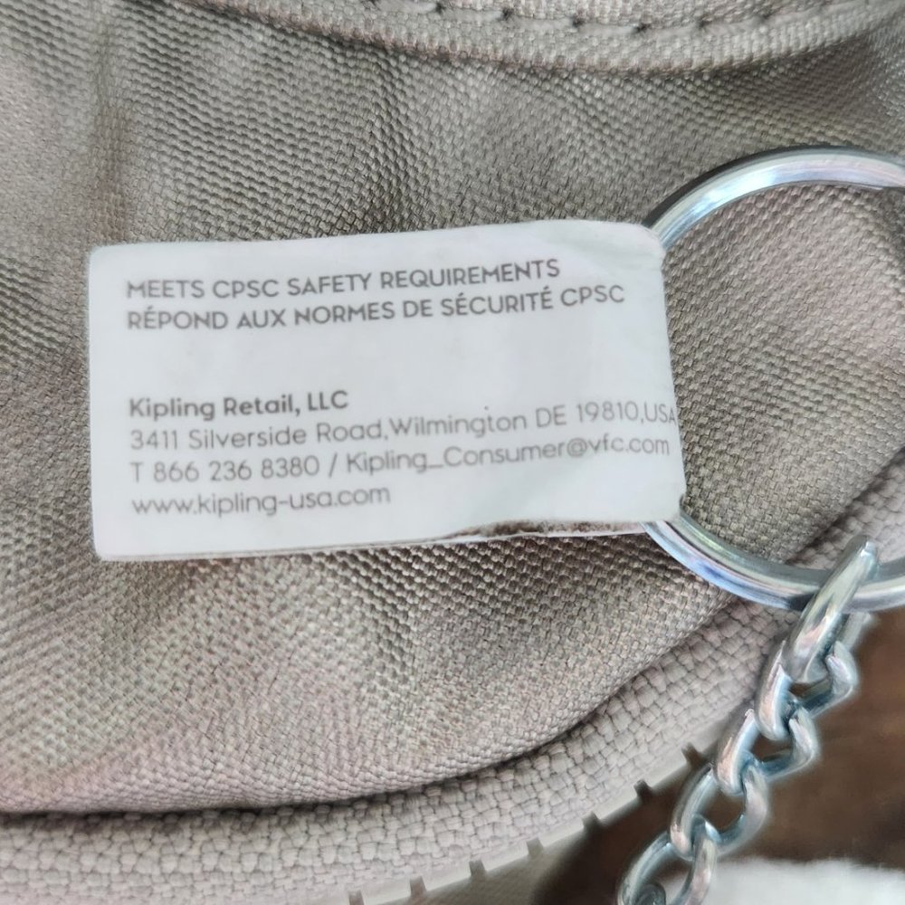 Kipling Mini Convertible Backpack Crossbody Silver Grey Metallic charm - Picture 13 of 15
